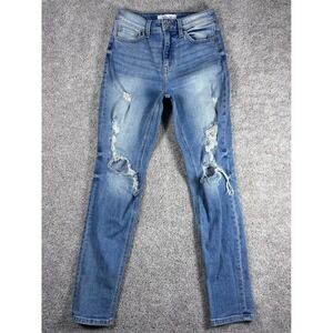 Willow Root Womens Size 25 Blue Denim Distressed High‎ Rise Mom Jeans